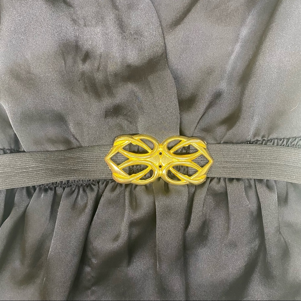Forever 21 Black Sleeveless Gold Belted Blouse - Picture 3 of 5